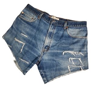 Levi's 517 Distressed Cut-off Blue Jean Shorts SZ 38